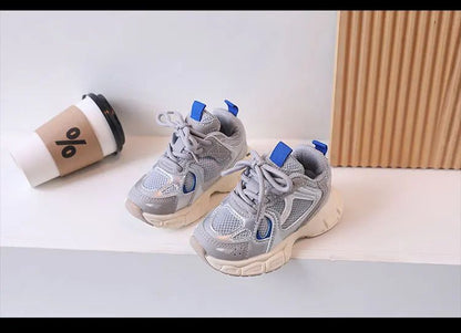 Kids Casual Running Shoes with Thick Soles Boys Girls Fashion Versatile Sports Shoes 2024 New Children Mesh Breathable Sneakers