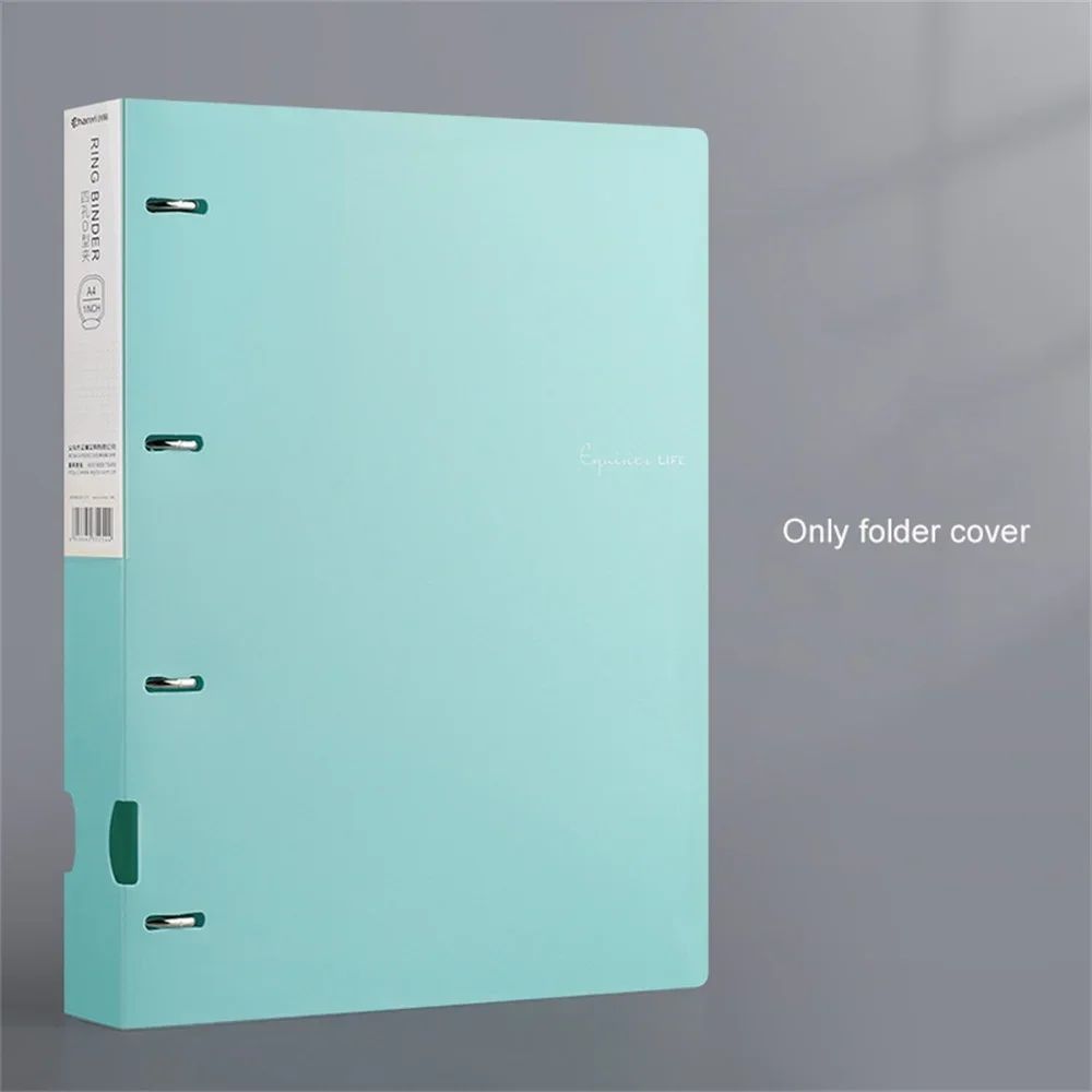 A4 File Folders Display Book 4 Hole Binder Folders Morandi Color Waterproof Document Ring Binder Folder Office School Supplies
