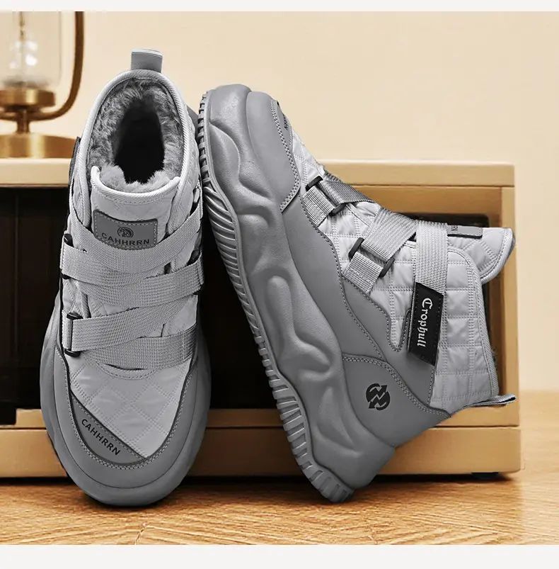 Warm Snow Boots 2025 Men's Fashion Plush Warm Comfortable Anti Slip Thick Sole Cotton Shoes Outdoor Vacation Casual Shoes