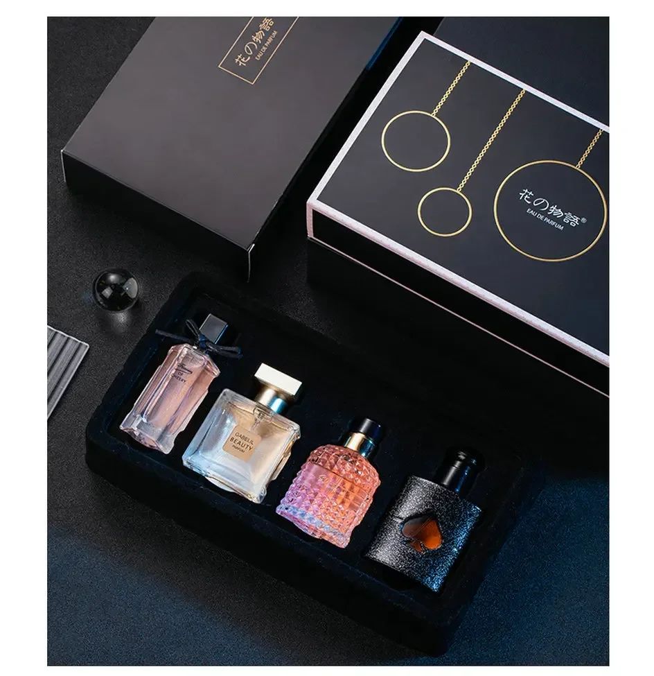 Perfume Feminino Original 105ml Caixa de Presente Conjunto de Quatro Peças Fragrância Fresca Duradoura Eau