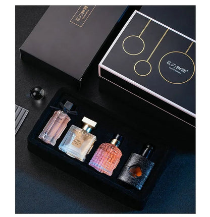 Perfume Feminino Original 105ml Caixa de Presente Conjunto de Quatro Peças Fragrância Fresca Duradoura Eau