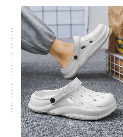 Mens Summer Beach Sandals Unisex Casual Garden Clogs Outdoor Wide Toe Cross Sandals for Ladies Non Slip House Shower Slippers