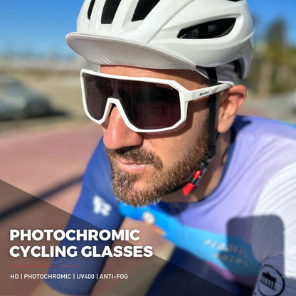 SCVCN Óculos Fotocromáticos Masculinos para Ciclismo Óculos de Sol para Mulheres Esportes Corrida MTB Óculos de Ciclismo para Estrada Mountain Bike