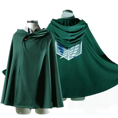 Men Women Attack on Titan Cloak Kids Cosplay shingeki no kyojin Cloak Shingeki No Kyojin Survey Corps Cloak Cape Green Shawl