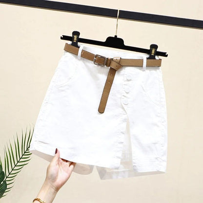 2026 Chic Shorts Women Korean Solid Buttons Side Slit A-line Streetwear Fashion Skirts Chic Harajuku Summer Loose Pants