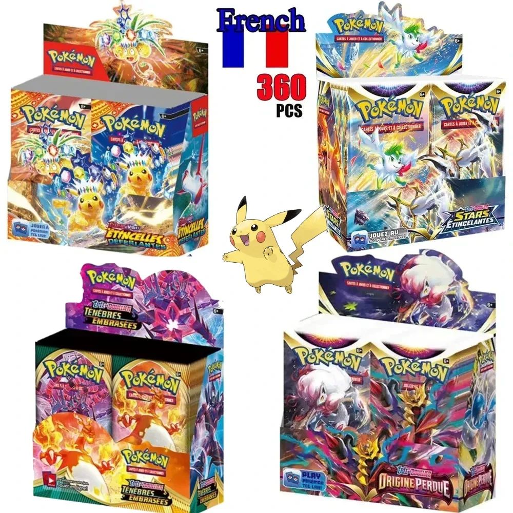 36 Pacotes Franceses de Cartas Pokémon ASTRES RADIEUX Obsidian Flames Brilliant Stars Lost Origin Pokémon Booster Card de Batalha de Transação