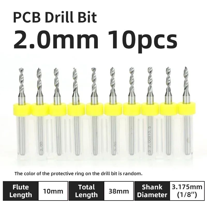 Broca PCB 10pcs Conjunto de Brocas Micro Diâmetro de Aço Tungstênio 1/8" Cabo Fixo Mini Broca CNC 0.1-3.175mm