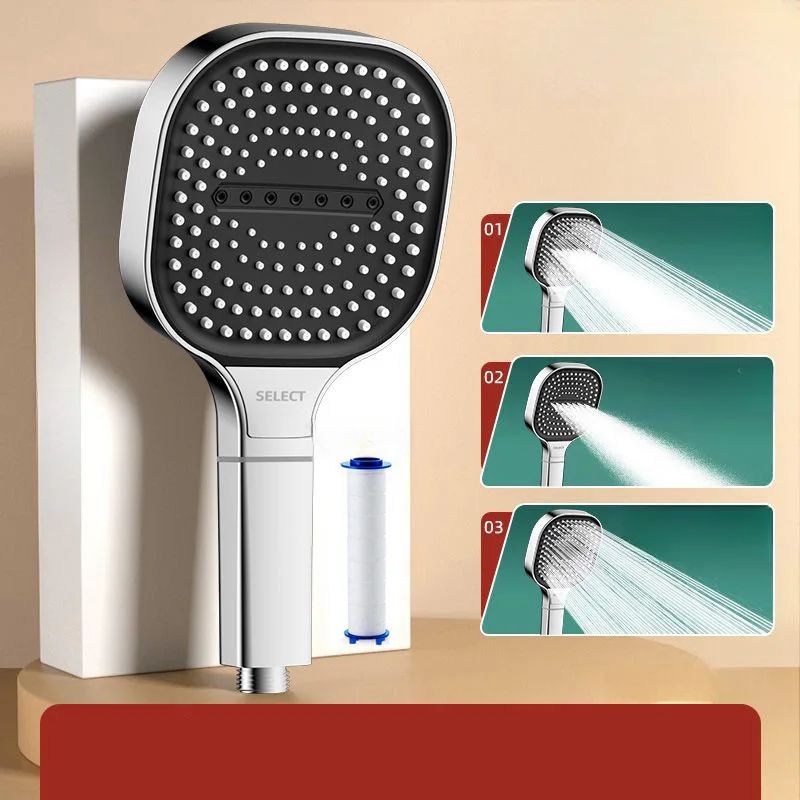 13CM Large Panel 3 Modes High Pressure Shower Head Massage Adjustable Shower Head With Filter Element Bathroom Accessories 2024