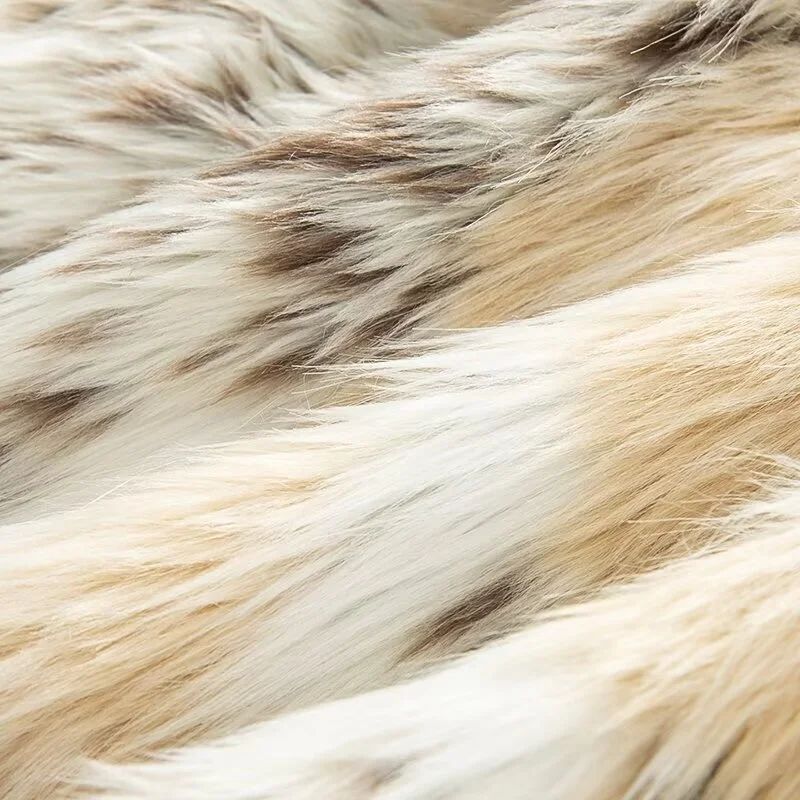 Animal Print Winter Women Artificial Fur Coat Street Style Fashion Elegant Lady Tops Jacket Casual Warm Clothing Streetwear