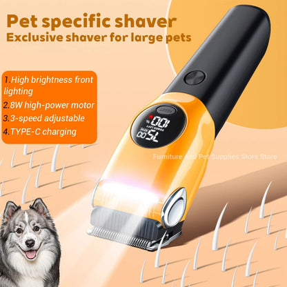 Máquina de Tosa Profissional para Cães e Gatos, Aparador de Pelos, 7500/min LED, adequado para animais de estimação de portes grandes, médios e pequenos.