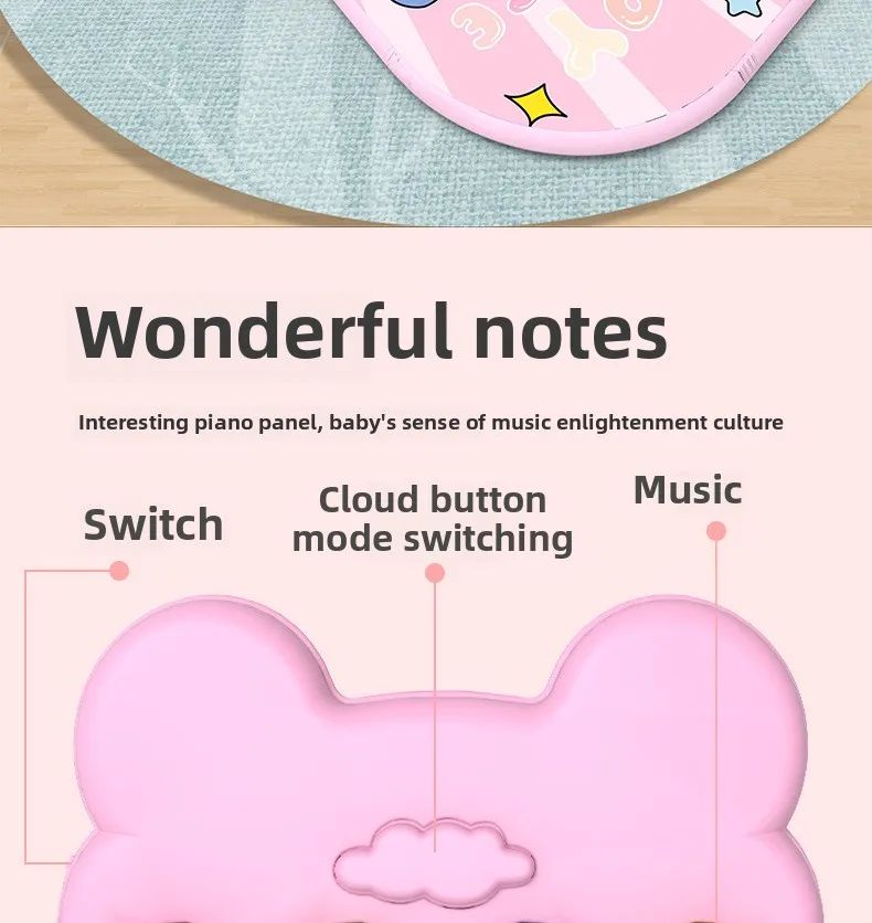 Ginásio de Atividades Musical para Bebês, Tapete de Piano para Engatinhar, Brinquedos, Cobertor de Atividades para Recém-Nascidos, Almofada de Jogo com Pedais, Educação Infantil, Presentes de 0 a 36 Meses