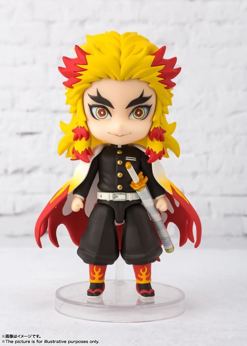 Em Estoque Original Bandai Figuarts Mini Demon Slayer Blade Fornalha Porta Anime Figura Q Versão Bonito Modelo Brinquedos