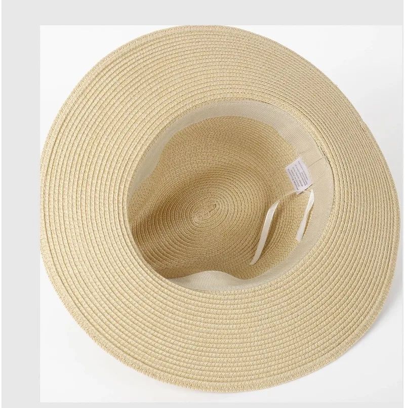 Chapéus de Sol Grandes Oversize para Homens Mulheres Praia Panamá Aba Larga Chapéu de Palha Senhora Chapéus de Sol de Verão Plus Size Chapéu Fedora 55-57cm 58-60cm