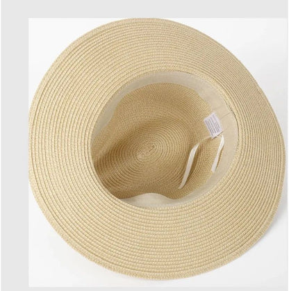 Chapéus de Sol Grandes Oversize para Homens Mulheres Praia Panamá Aba Larga Chapéu de Palha Senhora Chapéus de Sol de Verão Plus Size Chapéu Fedora 55-57cm 58-60cm