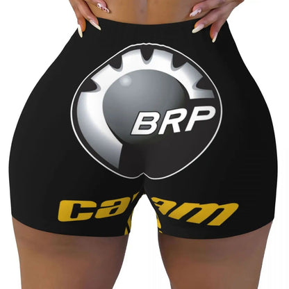 Custom Women's BRP ATV Unisex Can Am Logo Workout Yoga Shorts Athletic Gym Volleyball Biker Shorts