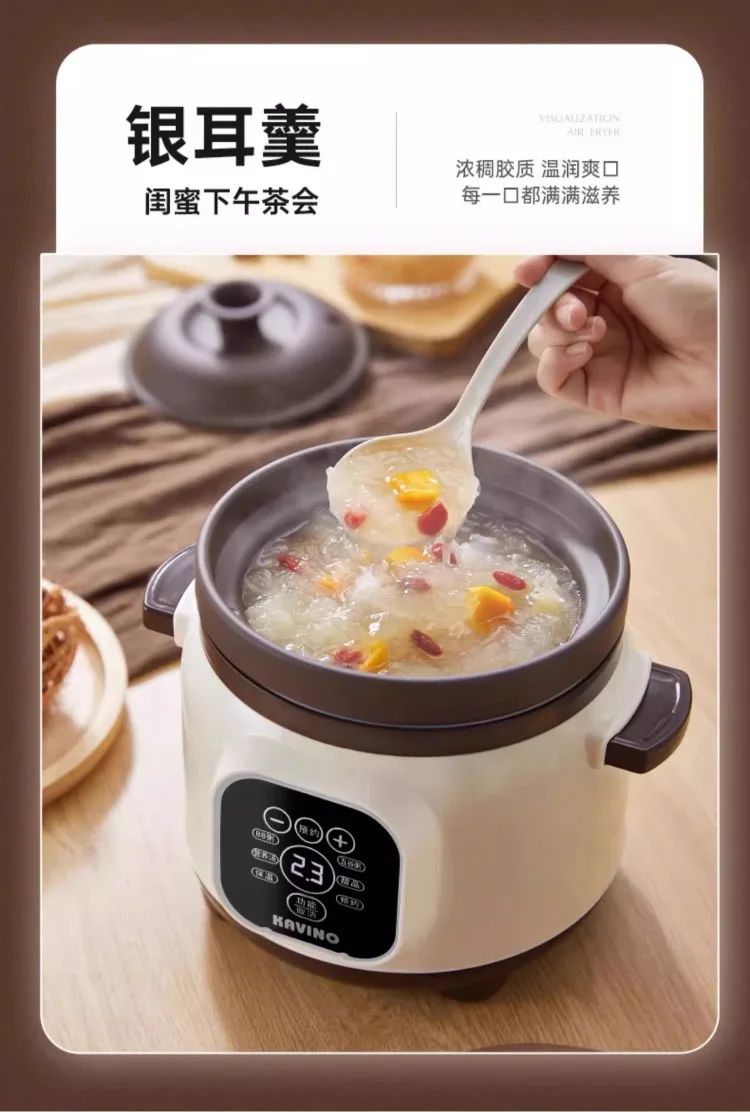 110V/220V Pure Ceramic Electric Slow Cooker Automatic Home Kitchen Appliance Taiwan Made USA Export