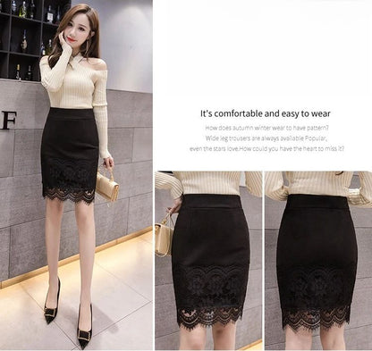 High-Waisted Slim-Fit Fresh A-Line Skirts 2025 Summer New Lace Short Plus Size Skirts Stylish INS Style Bodycon Skirt