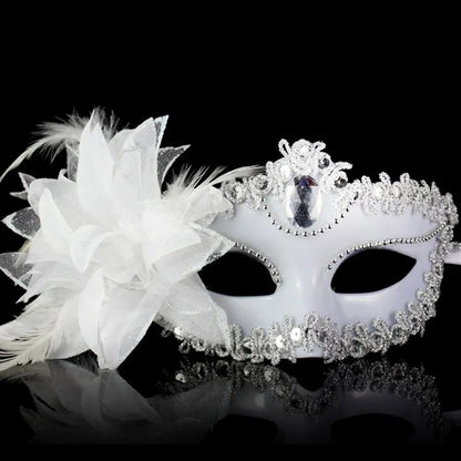 Dance Party Diamond Venetian Mask Feather Flower Wedding Carnival Performance Costume Sexy Lady Mask Masquerade Christmas 2026