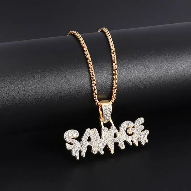 Pingente de Pistola com Gelo Cravejado Bling Colar de Metralhadora Masculino Personalidade Hip Hop Rock Punk Joia Legal para Festa de Rua Presente