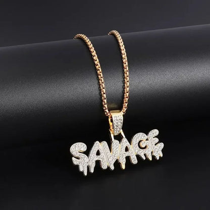 Pingente de Pistola com Gelo Cravejado Bling Colar de Metralhadora Masculino Personalidade Hip Hop Rock Punk Joia Legal para Festa de Rua Presente