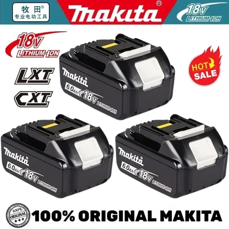 Bateria recarregável Makita 18V 6.0Ah 100% original, para baterias de ferramentas elétricas Makita BL1830 BL1830B BL1840 BL1840B BL1850 BL1850B