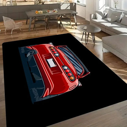 Creative Car Pattern Carpet Children's Bedside Soft Floor Mat Anti-fouling Anti-slip Crawling Pad Kitchen Footpad Home Decor Rug