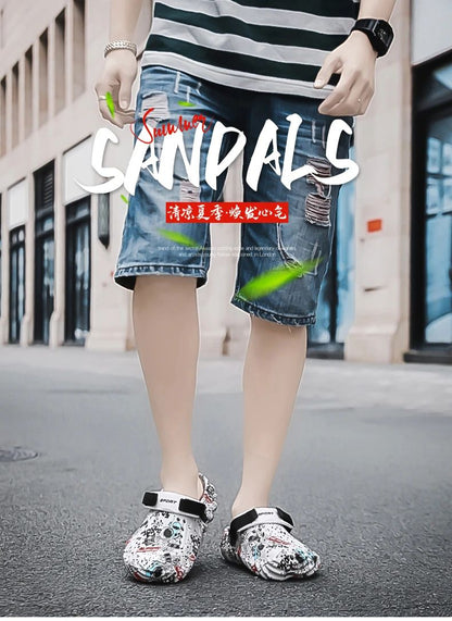 Men'S Breathable Casual Sandals Summer New Soft-Sole Non-Slip Comfort Outdoor Beach Shoes Fashion Youth Dual-Use Sports Slippers