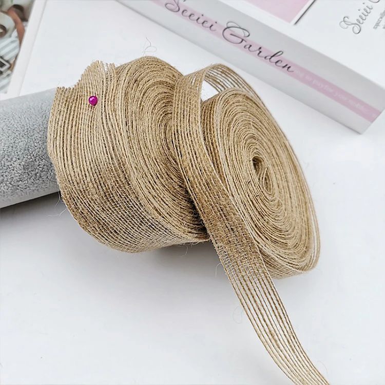 10M 15-50mm Ribbon for Bows Gift Ribbon Natural Jute Christmas Ribbon Roll DIY Vintage Wedding Apparel Sewing Supplies Ribbons