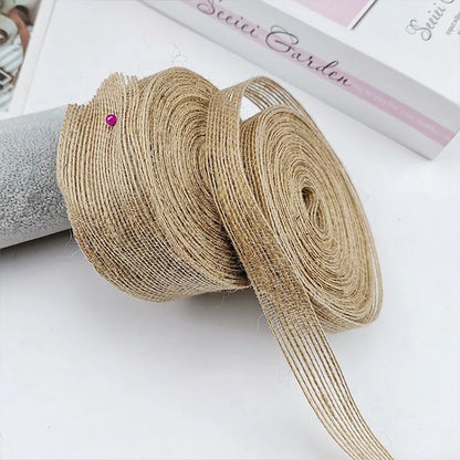 10M 15-50mm Ribbon for Bows Gift Ribbon Natural Jute Christmas Ribbon Roll DIY Vintage Wedding Apparel Sewing Supplies Ribbons