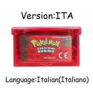 Jogo GBA Série Pokémon Cartucho de Videogame 32 Bits Cartão de Console Pokémon Emerald FireRed LeafGreen Ruby Sapphire Multi-idioma
