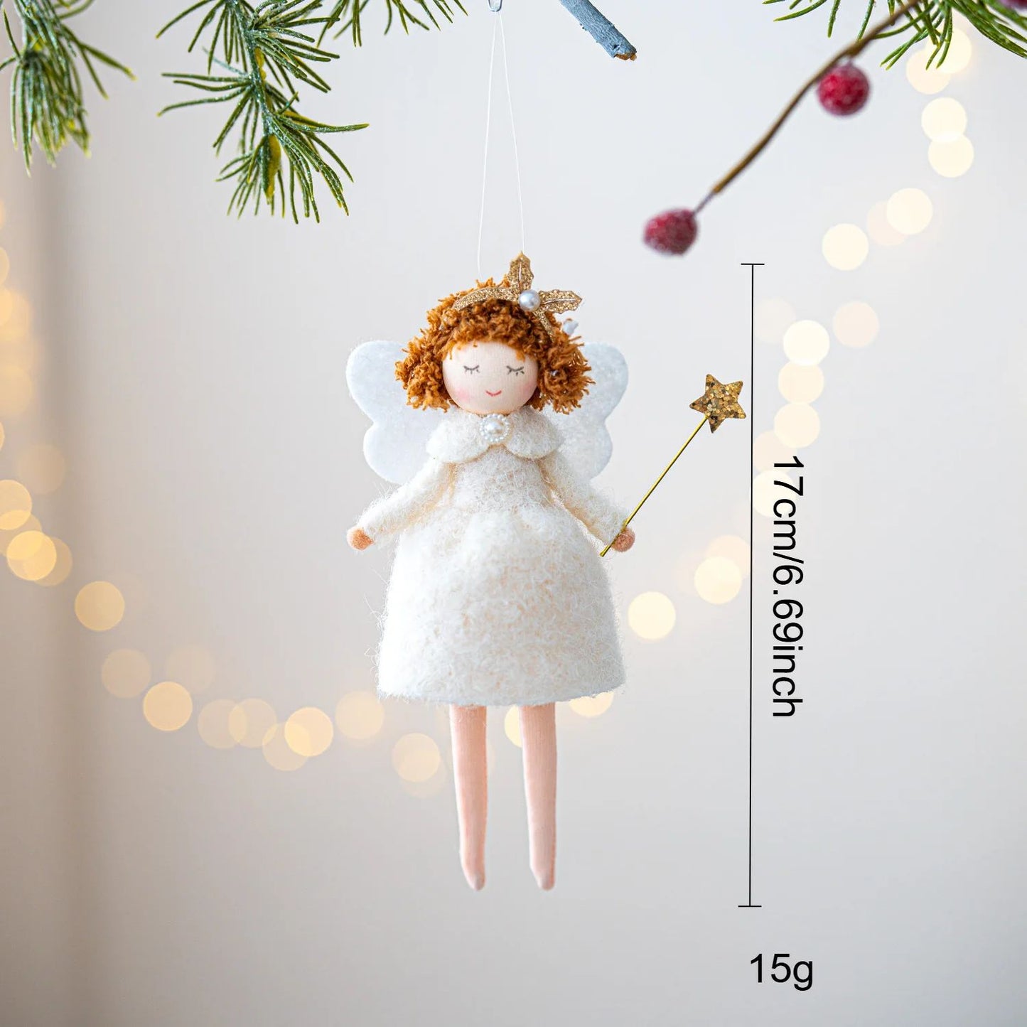 Christmas chiffon dress angel girl doll decoration Christmas tree pendant hanging decoration family New Year decoration