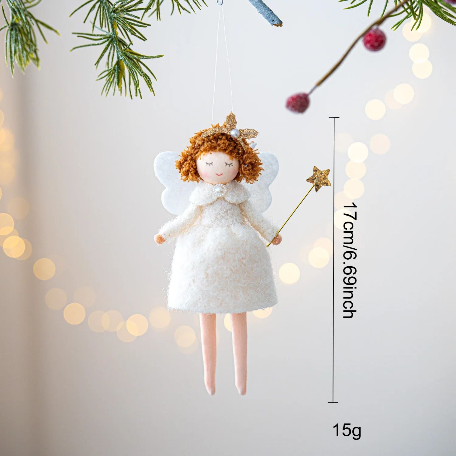 Christmas chiffon dress angel girl doll decoration Christmas tree pendant hanging decoration family New Year decoration