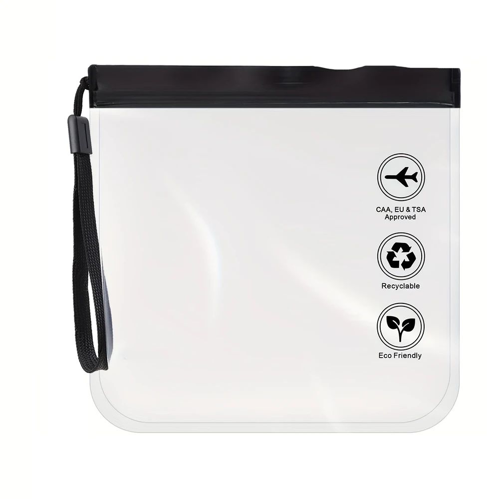 1pc Transparent toilet bag, portable travel essentials, flight makeup liquid leak proof, resealable EVA cosmetic bag