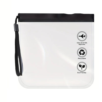 1pc Transparent toilet bag, portable travel essentials, flight makeup liquid leak proof, resealable EVA cosmetic bag