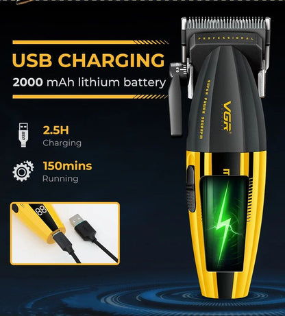 VGR Electric Hair Trimmers Professional 9000RPM Hair Clippers Rechargeable Haircut Machine Adjustable Barber Tool for Men V-285