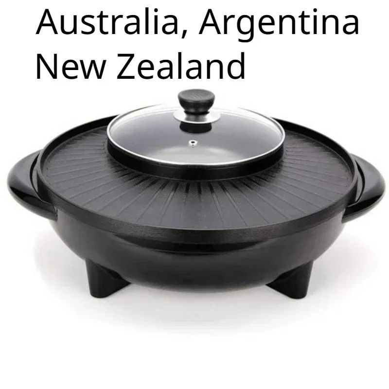 Panela elétrica doméstica, panela de fondue e churrasco coreano, panela integrada para enxágue e grelhados, assadeira multifuncional