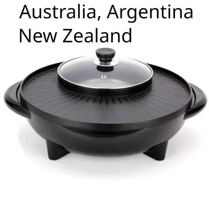 Panela elétrica doméstica, panela de fondue e churrasco coreano, panela integrada para enxágue e grelhados, assadeira multifuncional