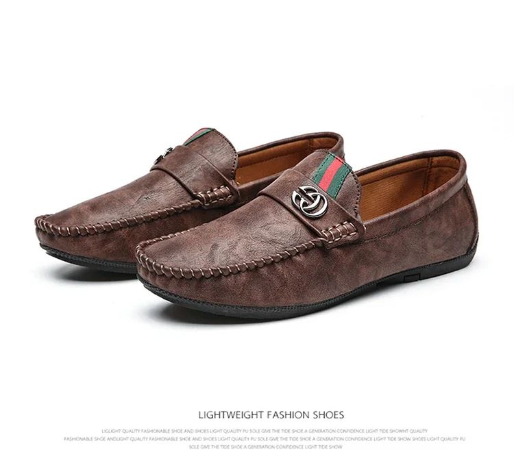 Men Driving Shoe Leather High Quality Breathable Slip on Men Casual Shoes Comfortable Light Men Loafers Formal Men Dress Shoes