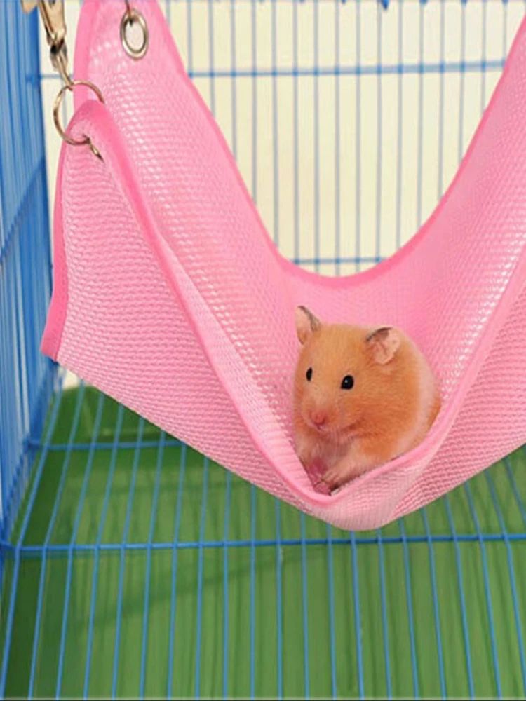 Rede para Pets em Malha Respirável, Rede para Gaiola de Roedores, Hamster, Ratos, Porquinho-da-Índia, Acessórios para Pequenos Animais, Brinquedos de Balanço, Cama Suspensa