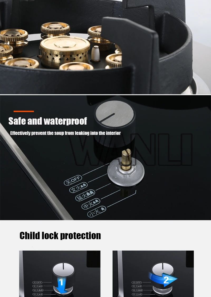 Desktop 220v Household Built-in Electric Dual-purpose Gas Stove Induction Cooker Natural Gas/Liquefied Petroleum Gas Single-burn