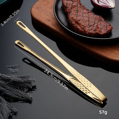 304 Stainless Steel Food Clip, Extended Barbecue Tongs for Household & Grill Use