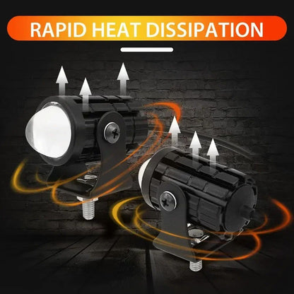 Super Bright Motorcycle LED Explorers Headlight Projector Fisheye Lens LED Moto Fog Auxiliary Motorcycle Headlight