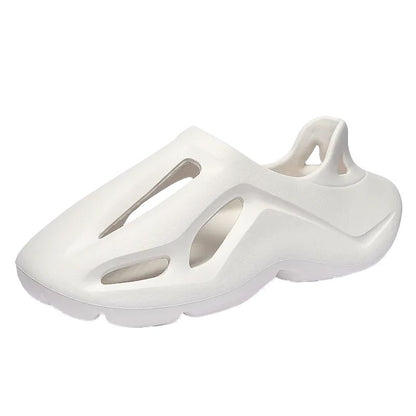 Men's Slippers Summer Soft EVA Beach Hole Shoes Outdoor Women's Slide Non-slip Personalized Hollow Shoes 36-47