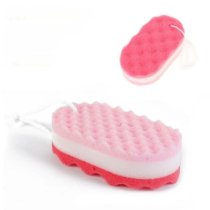 3-layer Wave Bath Sponge Exfoliating Body Brush Shower Skin Clean Massage Cleaning Shower Brush Skin Care Remover Bath Supplies
