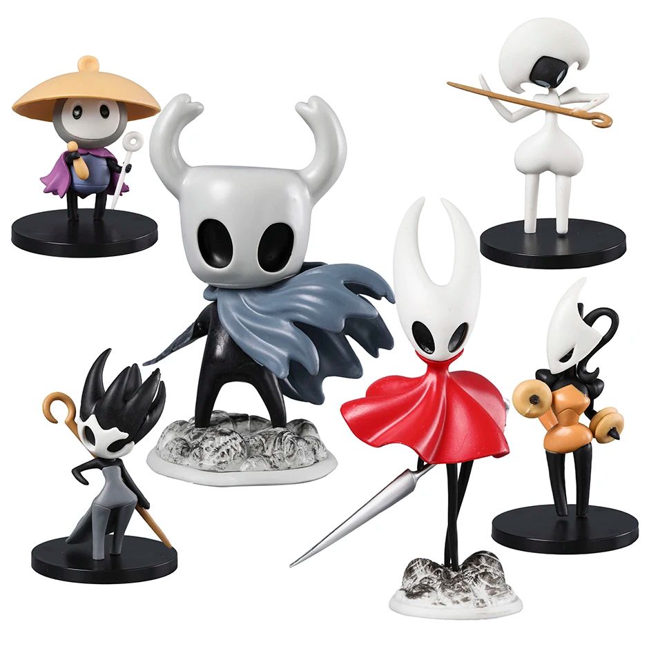 6 peças Hollow Knight Silksong The Knight Hornet Sherma Lace Phantom Shakra PVC Figuras Modelo Enfeites Brinquedos Coleção Presente