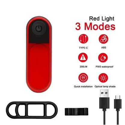 BUCKLOS Bike Light COB Front Rear Bicycle Lights LED Rechargeable Mountain Road Bicycle Lamp MTB Tail Light Cycling Flashlight