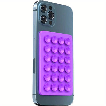 Tapete de Silicone com Sucção para Celular, Suporte de Parede Multifuncional com Ventosa, Quadrado Antiderrapante, Suporte de Celular de Lado Único, Adesivo Traseiro