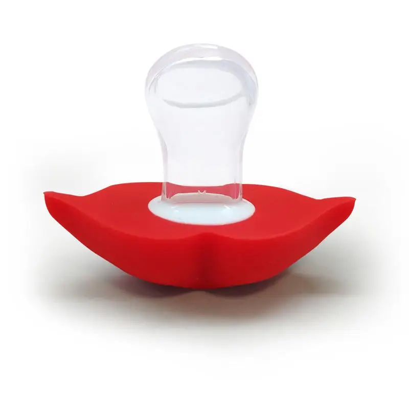 Baby Pacifier Clip Red Kiss Lips Dummy Pacifiers Funny Silicone Baby Nipples Teether Soothers Pacifier Kids Feeding Custom