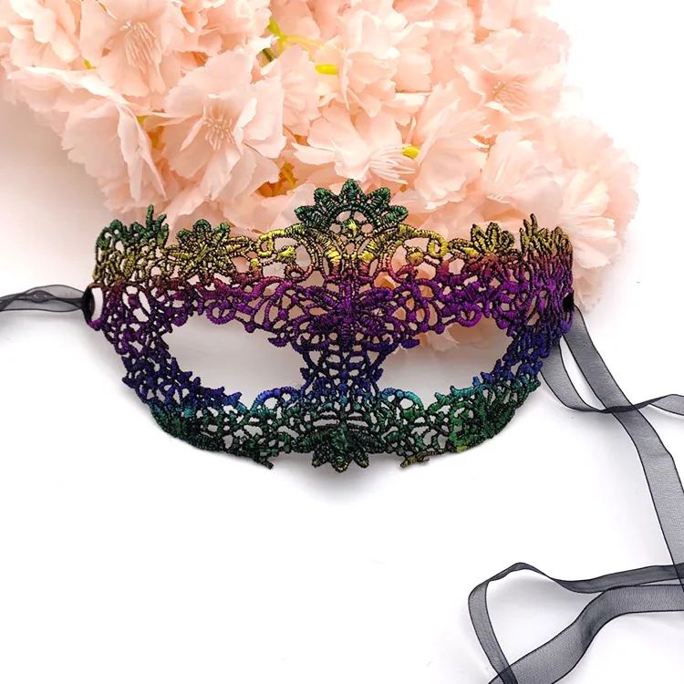 Gold and Silver Lace and Diamond Mask Eye Mask Masquerade Adult Male and Female Party Mask Sensual Women's Half Face