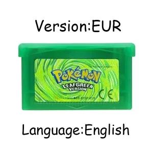 Jogo GBA Série Pokémon Cartucho de Videogame 32 Bits Cartão de Console Pokémon Emerald FireRed LeafGreen Ruby Sapphire Multi-idioma